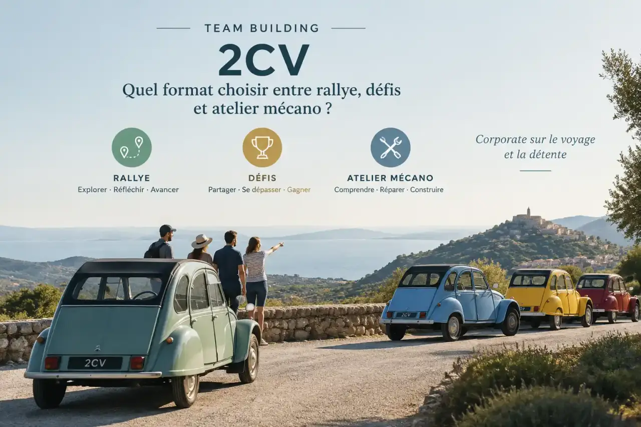 Team building 2CV : quel format choisir entre rallye, défis et atelier mécano ?