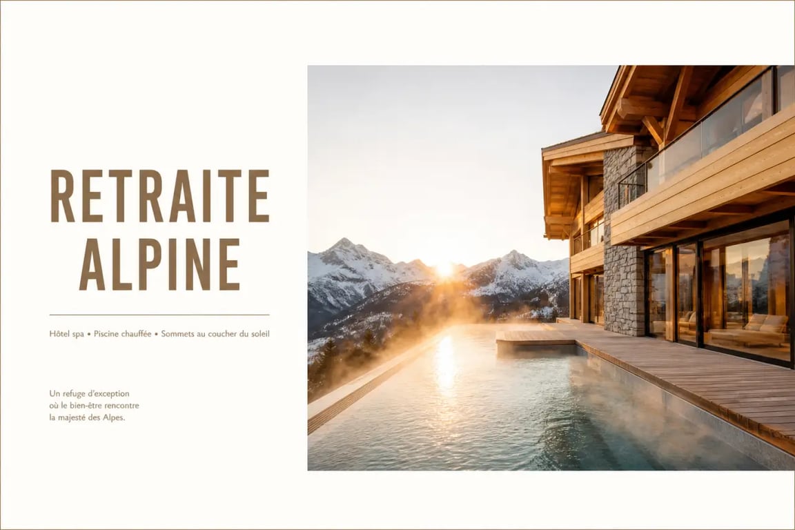Hôtel spa montagne avec piscine extérieure chauffée face aux sommets