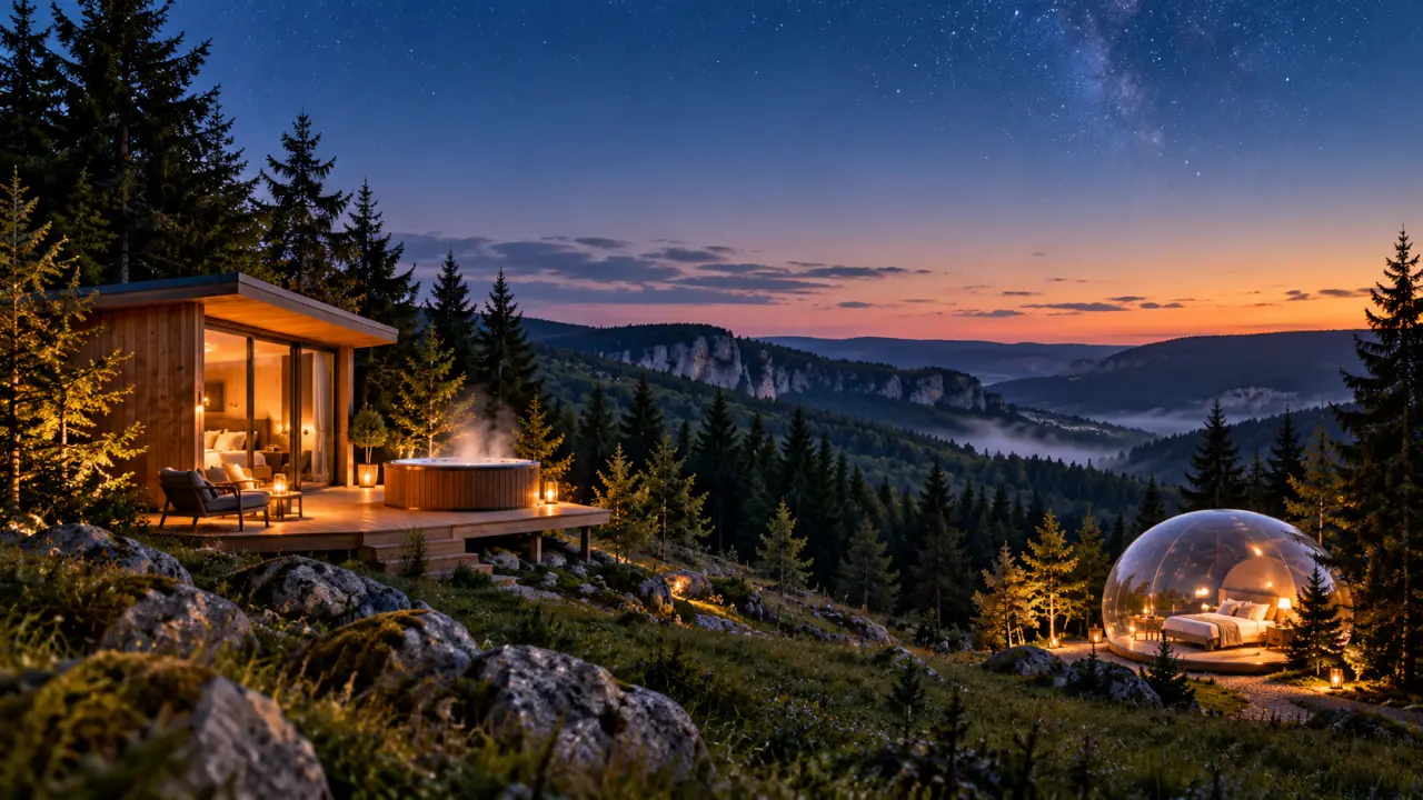 Hébergement insolite dans le Jura : cabane avec spa ou bulle sous les étoiles ?